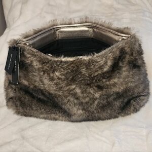 NWT Banana Republic  Faux Fur Clutch